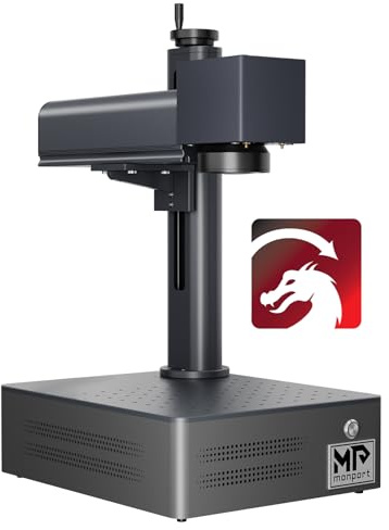 Monport 60W MOPA Faserlaser Graviermaschine mit LightBurn, 0,01 mm Präzision 10000mm/s High-Speed Lasermarkiermaschine mit JPT Laser Quelle, BSLcad enthalten, Laser Cutter für Metall Holz