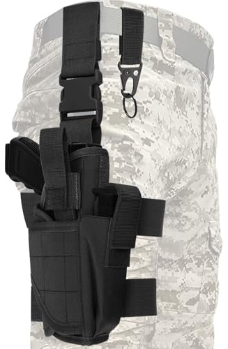 MUCHER Étui de jambe tactique réglable pour pistolet tactique avec poche pour munitions - Réglable - Convient à toutes les tailles de pistolets