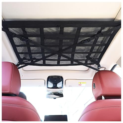 QWTYAFDD Autodach Gepäcknetz, für VW Caddy Maxi 2015-2023 2024 2025 Decke Auto GepäCknetz Universal Netztasche Autonetz Organizer Ablagenetz Dachkorb Wohnmobil,B 90 * 65cm