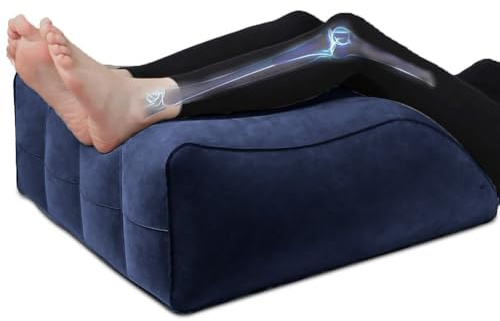 DASIAUTOEM Venenkissen Beinhochlagerungskissen, Aufblasbare Keilkissen, Beinauflage Keilkissen Stützkissen für Beine & Knie, Komfort Beinkissen zum Verbesserung Schlafen - Waschbar (Blau)