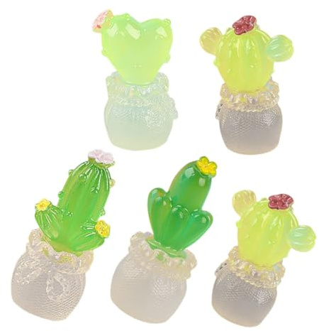 Beaupretty 5pièces Cactus Décoratif Lot de Figurines Plantes Miniatures Ornement Maison De Poupée Aménagement Paysager