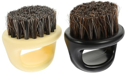 Angoily 2 Stück Pack Herren Bartbürste mit Naturborsten Kamm Zur Reinigung Abgebrochener Haare Handpflegebürste für Bartwachstum und Juckreizlinderung