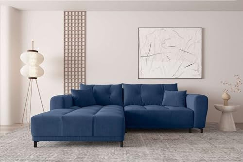 99rooms Massimo Ecksofa Blau Ottomane Links