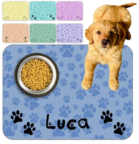 Personalisierte Hunde- und Katzenfuttermatte mit Namen – Benutzerdefinierte Haustier-Futtermatte, anpassbares Haustier-Tischset, rutschfest, wasserdicht, leicht zu reinigen, Geschenk für Tierliebhaber