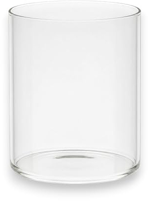 KORAT - Vaso in Vetro Trasparente Cilindrico per Fiori Portacandela Centro Tavola Decorazione Matrimonio – Design Moderno Elegante – Diametro 12 cm Altezza 20 Cm (12x12x20 Cm)