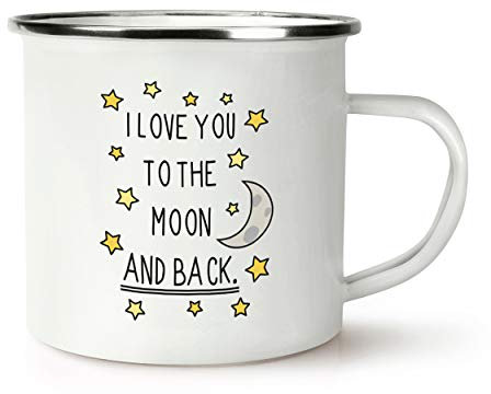 I Love You To The Moon And Back Retro Emaille Becher