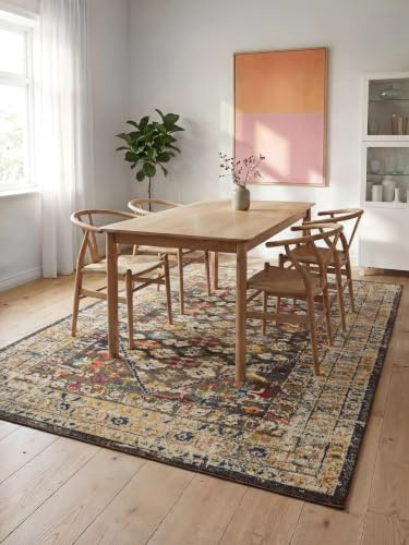 benuta Nest Vintage Teppich Casa - Mehrfarbig 120x170 cm - Teppich für Wohnzimmer, Schlafzimmer und Flur - Pflegeleicht - Fußbodenheizung Geeignet