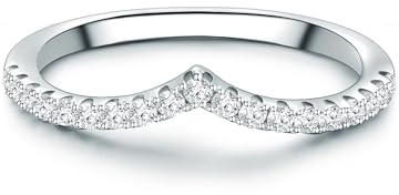 Trilani Damen Ring 925/- Sterling Silber | rhodiniert, Bandring, Zirkonia, weiß, Brillantschliff