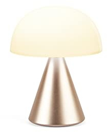 Lexon MINA L Lampe Champignon LED sans fil rechargeable, lampe à poser avec 9 couleurs de lumière avec variateur d'intensité, tactile et rechargeable, jusqu'à 24h d'autonomie - Or Doux