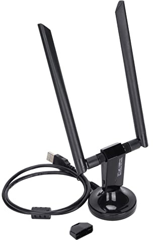 Adaptador WiFi USB para PC, 802.11 AC1200M Dual Band 2.4G/5Ghz Adaptador de Red Inalámbrica USB 3.0, Antenas 5dbi, para Windows XP Vista 7 8 8.1 10, para Linux