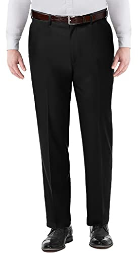 Pantalon pour garçon/homme, coupe robuste, coupe généreuse, pour école/bureau, demi-élastique, grande taille, jambes longues et courtes, XS/6XL, Noir , 4XL Plus Long