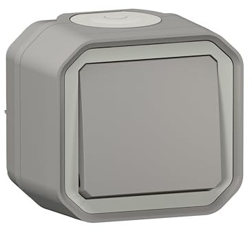 Interrupteur ou va et vient LEGRAND étanche Plexo Gris 10A 250~ IP55 livré complet pour fixation saillie