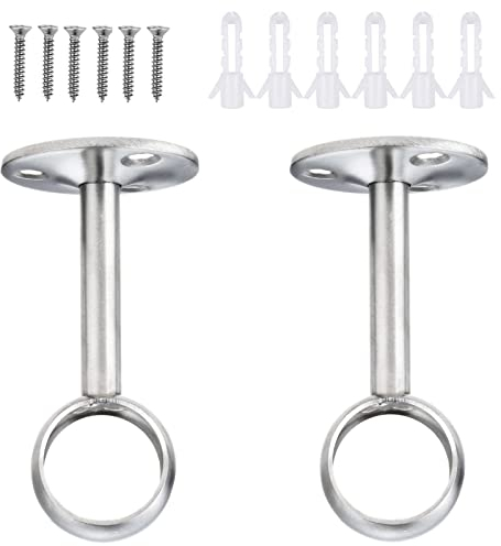 Hicello 16mm Gardinenstangenhalter, Kleiderstangenhalter, Deckenstangenhalter, Garderobenstangenhalter aus Edelstahl für Bad, Balkon, Küche, Schrank