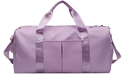CORIOS Nylon Reisetaschen Duffle Bag Sporttasche Fitnesstasche Schwimmtasche für Herren/Damen Faltbare Weekender Übernachtung Tasche Trainingstasche Kabinenreisetasche Handgepäck mit Schuhfach Lila