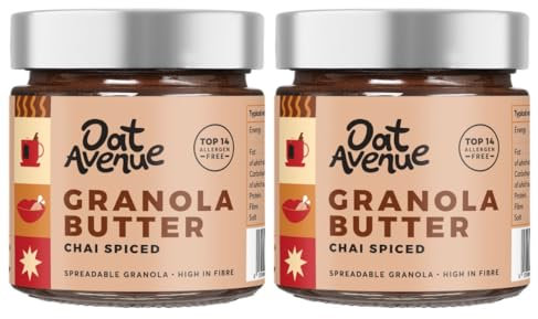 Oat Avenue Granola Butter - Vegan Spread & Protein Spread - Nut Free Peanut Butter Alternative - Gluten Free, Dairy Free, School Safe & Top 14 Allergen Free - Chai Spiced