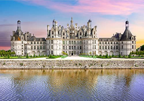 Holzpuzzle Erwachsene 1000 Teile Schloss Chambord Farbiger Himmel 75 * 50Cm