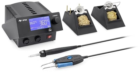 ERSA i-CON 2V MK2 Digitale 2-Kanal Industrie-Lötstation 150-450°C mit 150W Lötkolben i-TOOL MK2 Tip'N'Turn - Chip TOOL VARIO - Spitzenwechsel - SD-Slot – antistatisch - 0IC2205VC