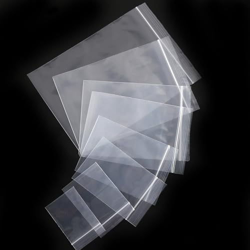newlng Sachets Transparent Assortiment Sachets Plastique à Fermeture Set 9 cm X 13 cm Petit Sachet Refermable Lot de 200Pièces Pochette en Plastique (Plusieurs Tailles Disponibles)