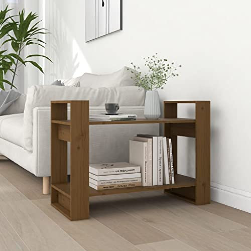 BUKSCYJS BüCherturm Freistehend,BüRo-BüCherregalebüCherregal/Raumteiler Honigbraun 80x35x56,5 cm Massivholzgeeignet FüR Wohnzimmer, Schlafzimmer, Arbeitszimmer, Korridor