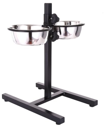 SUPVOX 1ensemble Distributeur De Nourriture Élevé Acier Inoxydable pour Chiens Et Chats Station De Repas avec Bols Conception Et Facile à Nettoyer pour Nourriture Et Eau