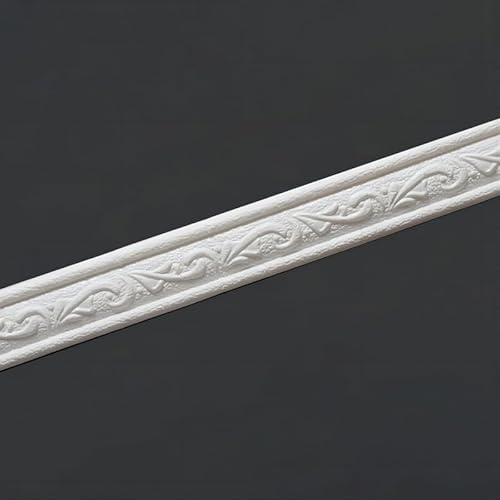 Dostear Bordi Greche Pannelli Adesivi Bordo Adesivo per Pareti Striscia Adesiva Muro Decorativa Greca Adesiva per Parete Bianco 4 X 230cm（2pcs）