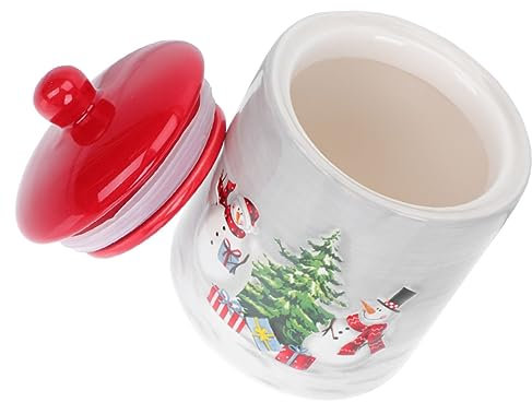 LABRIMP Contenitore Ceramica Per Snack e Dolci Di Natale Barattolo Ermetico Decorativo Per Tea Frutta Secca e Caramelle Creativo Per Feste