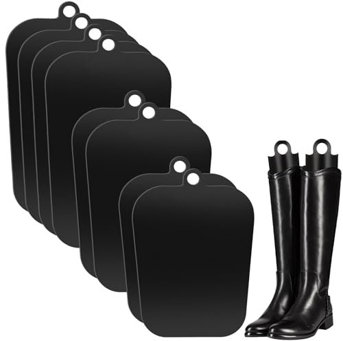 Perthlin 8 Stück 4 Paar Stiefelspanner Hoch Stiefel Unterstützung Verschiedene Größen Stiefelformer Damen Herren(Schwarz)