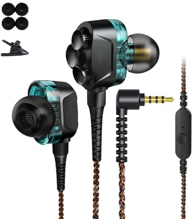 ycezw Soundproofing Earphones In-Ear Wired Headphones - Sports In-Ear Headphones - Ultra Clear Calls, Waterproof, Never Fall Out, Soundproofing Headphones for Kids