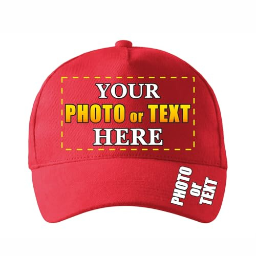 lepni.me Personalisierte Unisex-Kappen mit Text Name Logo Einstellbar Bedruckte Cap für Erwachsene Benutzerdefinierter Hüte mit Schnallenverschluss