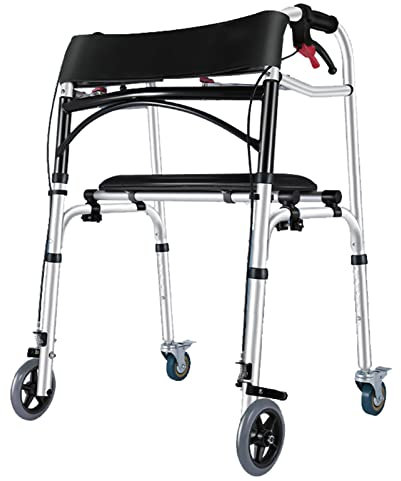 WDWDW Gehhilfen für Senioren Gehgestell 4 Räder Leichtgewicht mit Sitz Gehhilfen für Senioren Gehhilfe für ältere Menschen Einstellbare Mobilitätshilfe für Handicap,A