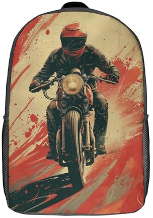 kaiyun Moto-Cross Rucksack Motorrad Rennen Kinderrucksack Schultasche Teenager Schulranzen Für Schule Und Reise Büchertasche 17inch