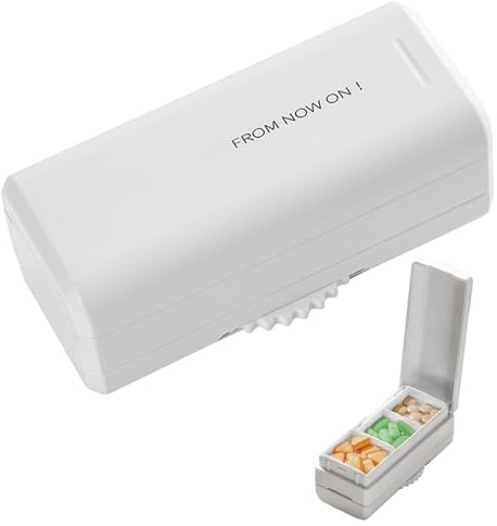 Celuicion Coupe-Comprimé Portable,Coupe-Comprimés avec Étui de Stockage et Diviseur de Comprimés | Porte-Médicament Multifonction Design Compact pour Voyage et Camping
