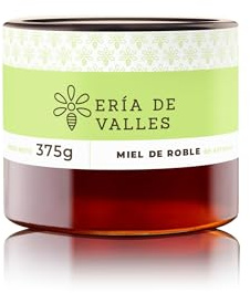 Ería de Valles – Miel de Roble de Asturias 100% Natural – Aroma Intenso y Floral, Sabor Dulce con Toque Salado – Miel Cruda Artesanal (375 g)