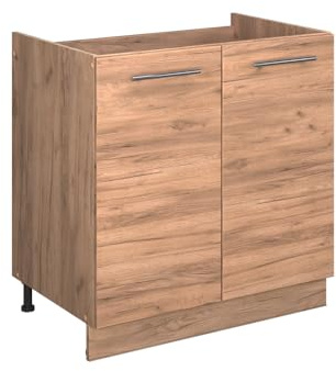Vicco Spülenunterschrank Fame-Line, Goldkraft Eiche, 80 cm