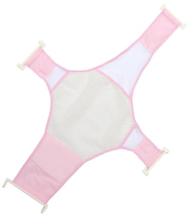 Malla de Baño para Ñiño Recién Nacido Ajustable Antideslizante Rosa | Pp y Tela, Soporte Multiuso y Firme, para Ducha Infantil, Asiento de Baño y Uso Diario