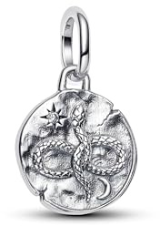 Pandora ME 793976C01 Breloque en Argent Sterling avec médaillon en Forme de Serpent avec zircone Compatible Me and Moments