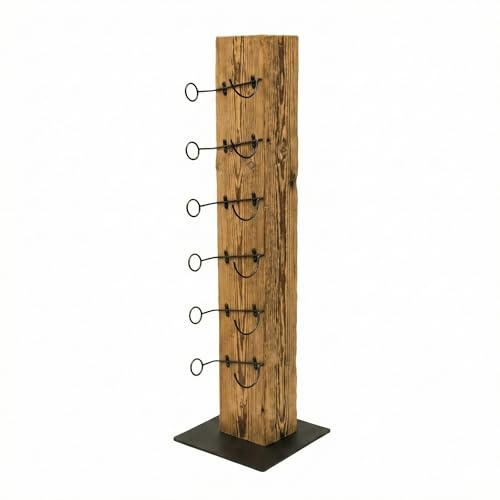 MühlenWerk Weinregal Massivholz 6 Flaschen - Handgefertigt Deutschland, Freistehend 110cm, Premium Naturholz Weinständer Küche Bar