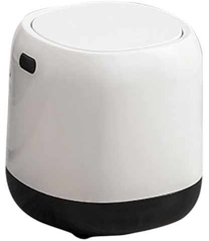 Sewroro Papelera de Escritorio Pequeña con Tapa, Bote de Basura Abs Compacto para Oficina y Hogar, Cubo de Basura de Mesa Práctico para Cocina, Baño y Dormitorio, 1 Unidad