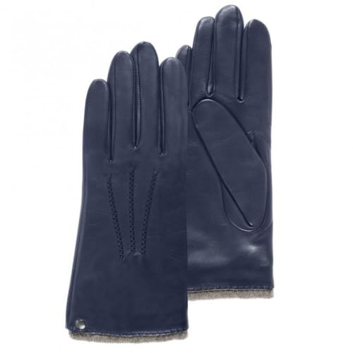 Isotoner Damen Handschuhe Lammfell Vollnarbenleder gefüttert Kaschmir, marine, 8