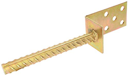 KOTARBAU® L-Pfostenträger 110x60 mm Breitenverstellbar zum Einbetonieren Gelb