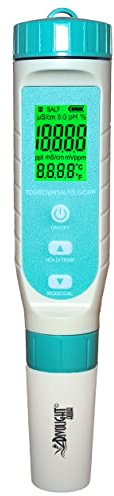 Divolight 7 in 1 Water Quality Tester Pen Meter for Pools, Drinking Water Aquariums hydroponic Cooking Tester Measure Water by 7 parameters: PH/TDS/EC/ORP/S.G/Water Salinity/Temp