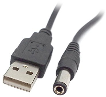 NFHK USB 2.0 A Type Male to 5.5 x 2.5mm DC 5V Power Plug Barrel Connector Charge Cable 80cm