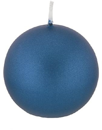 Kugelkerzen Royalblau mit Metalleffekt (Metallic Matt), Ø 10 cm, 6 Stück