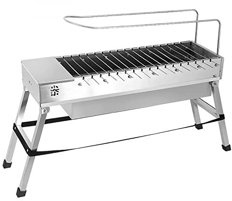 YXSH Barbacoa De Carbón De Acero Inoxidable Plegable Portátil para Exteriores Máquina De Barbacoa Giratoria Automática Eléctrica USB para El Hogar