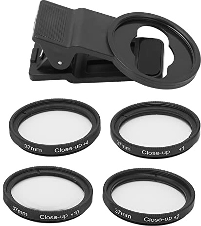 37mm Macro Close Up Filter Set, Plus 1/2/4/10 Macro Filter Mobile Phone Lens Filter for Mobile Phones, Close Up Lens Filter Kit Set Accessory