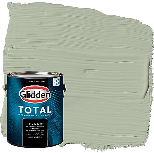 Glidden Total Interior Wall Paint & Primer All-in-One, Light Sage/Green, Flat, 1 Gallon