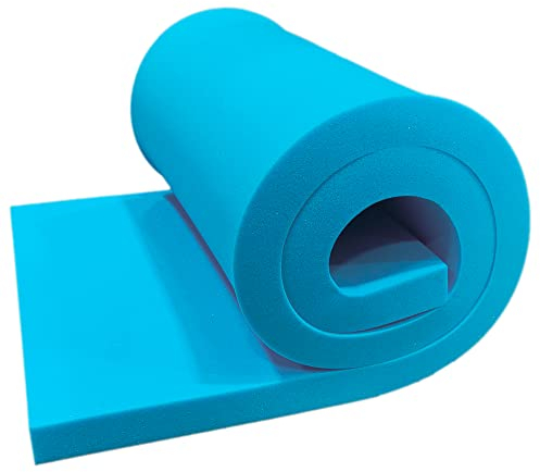 DURAFOAM High Density Blue Firm Foam for Cushions, Sofas, Beds, Seats, Campervans, Indoor & Outdoor Padding, DIY - 60 x 20 x 2 Inches