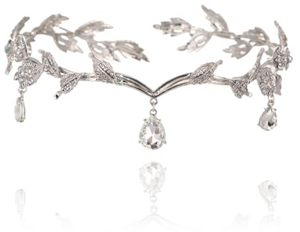 Silbrig Kristall Hochzeit Krone Vintage Strass Krone Stirnband Schöne Mode Hochzeit Braut Stirnband Prinzessin Kristall Tiara Headwear für Frauen Mädchen