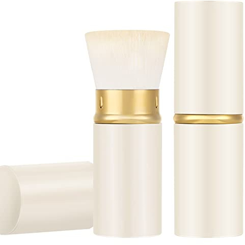 Falliny einziehbare Foundation Make-up Pinsel, Reise Kabuki Pulver Pinsel Tragbare flüssige Foundation Sonnenschutzbürste mit Abdeckung für Mischflüssigkeit, Bronzer