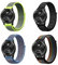 KoGiio 4 Stück 20mm Nylon Armband für Garmin Vivoactive 6/5/Garmin Forerunner 165/Garmin Forerunner 165 Music/Vivomove Trend/Venu Sq 2 Music/Sq 2 - Schwarz & helles Gelb & Blau & Regenbogen